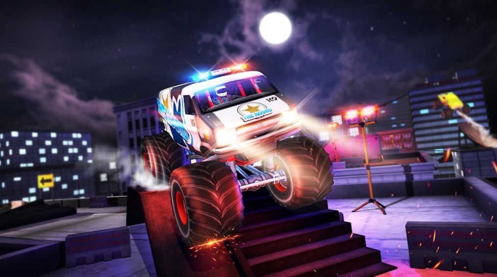 Mega Truck Rooftop Stunt Games游戏