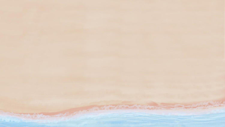 五张水彩海边沙滩女孩PPT背景图片