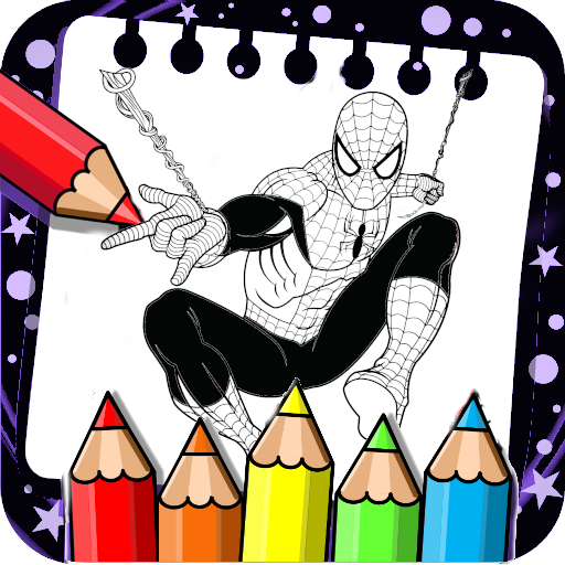 超级蜘蛛英雄着色(Coloring hero super spider)