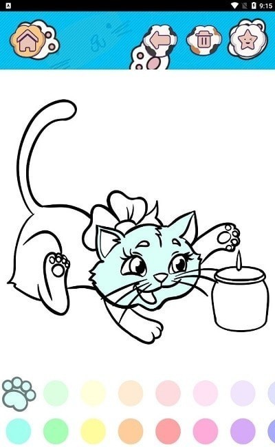 猫咪涂色图4