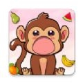 猴子吃彩色水果