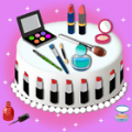 女孩化妆和蛋糕免费正版