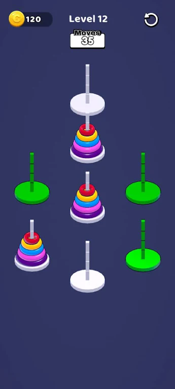 戒指尺寸堆叠分类游戏(ring stack: size sorting)
